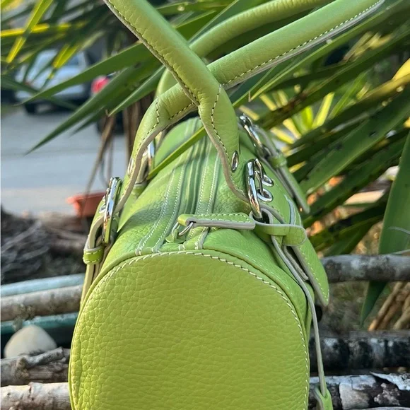 Bandolino Lime Green Leather Satchel Bag - Picture 4 of 14